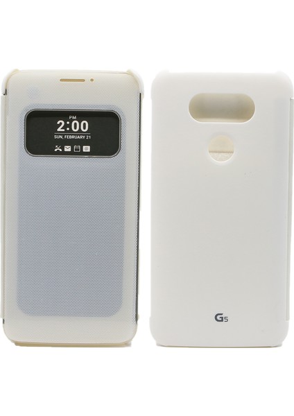 Lg G5 Uyumlu Pencereli Kapaklı Kılıf