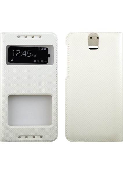 Htc E9 Uyumlu Pencereli Kapaklı Kılıf