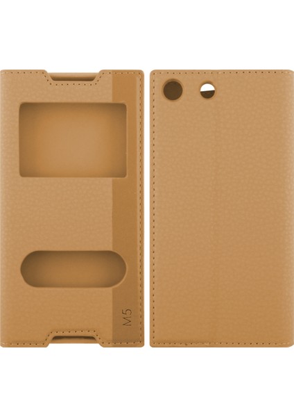 Sony Xperia M5 Uyumlu Pencereli Kapaklı Kılıf
