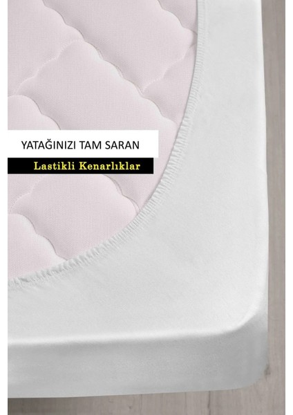 Wellsoft Sıvı Su Geçirmez Fitted Full Kenar Tek Çift Kişilik Yatak Koruyucu Sessiz Alez 180 x 200 cm