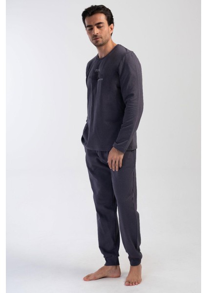Erkek 2 İplik Uzun Kol Füme Pijama Takım C5T0N0O304 fiyatları