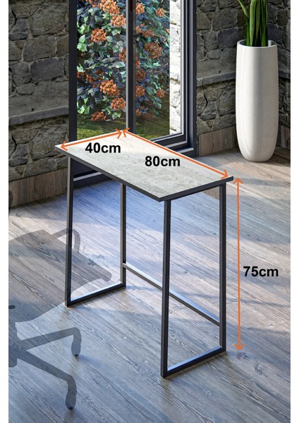 Çalışma Masası Bilgisayar Masası Çizim Masası Ofis Masası Traverten Tabla Siyah Ayak