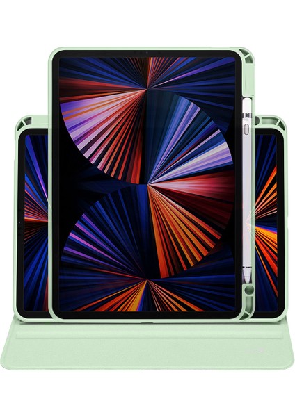 Apple iPad Pro 11 3. Nesil (2021) Yatay ve Dikey Dönebilen Standlı Kalem Şarjına Uygun Darbe Dayanıklı Thermix Kılıf A2377 A2459 A2301 A2460