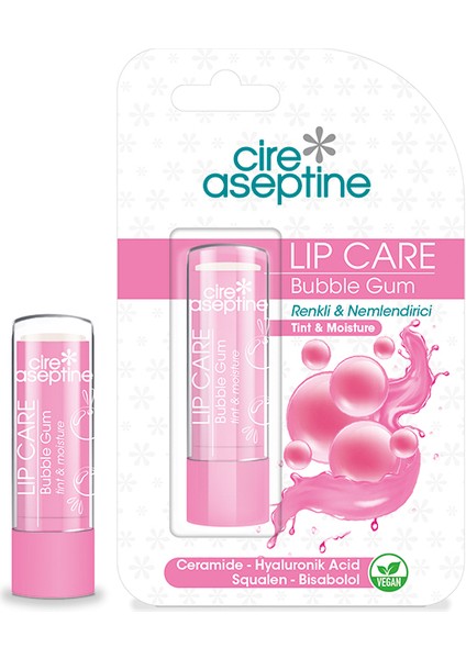 Cire Aseptine Lip Care Bubble Gum Renkli Dudak Bakım Kremi 4,5 gr