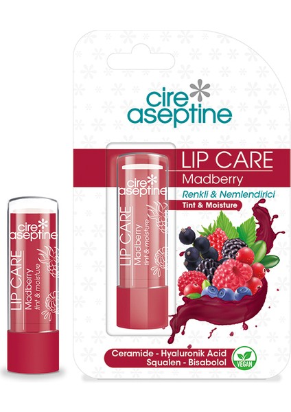 Cire Aseptine Lip Care Madberry Renkli Dudak Bakım Kremi 4,5 gr