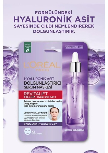 L'Oréal Paris 3 Adet Revitalift Filler Dolgunlaştırıcı Serum Maskesi 28 gr ve Rosie