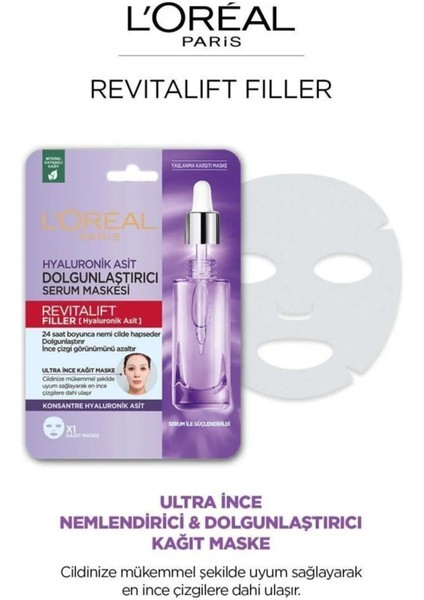 L'Oréal Paris 3 Adet Revitalift Filler Dolgunlaştırıcı Serum Maskesi 28 gr ve Rosie