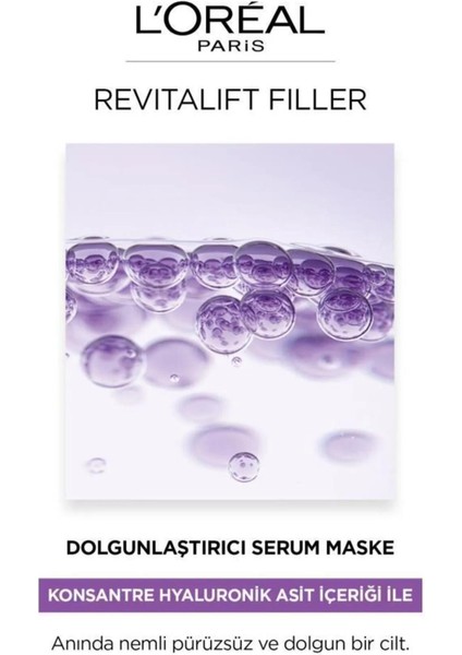 L'Oréal Paris 3 Adet Revitalift Filler Dolgunlaştırıcı Serum Maskesi 28 gr ve Rosie