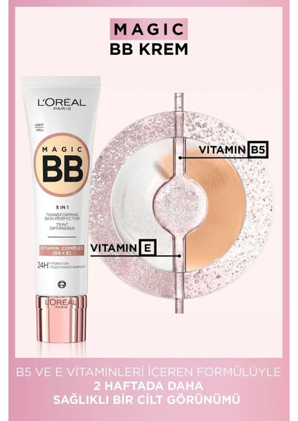 3 Adet Loreal Paris Magic Bb Krem 24H Light 30 ml ve Rosıe Pamuk