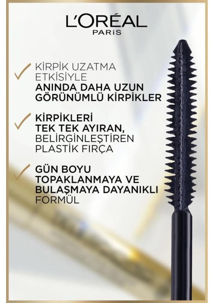 3 Adet Loreal Paris Telescopic Maskara Siyah ve Rosıe Pamuk