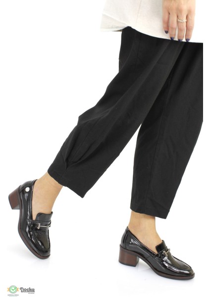 Kadın Hakiki Deri Ortopedik Kalın Topuklu Klasik Ayakkabı M25/KA55