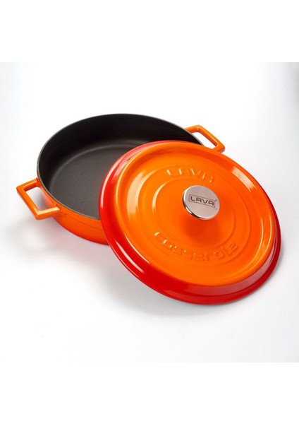 Döküm Çok Amaçlı Yayvan Tencere Çap(Ø)28 Cm. Trendy Serisi - Turuncu fiyatları
