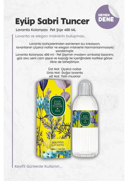 Lavanta Kolonyası Cam Şişe 400 ml x 3 Adet + Rosie Pamuk fiyatları