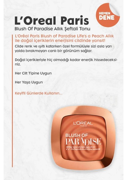 3 Adet Blush Of Paradise Allık Şeftali Tonu ve Rosie