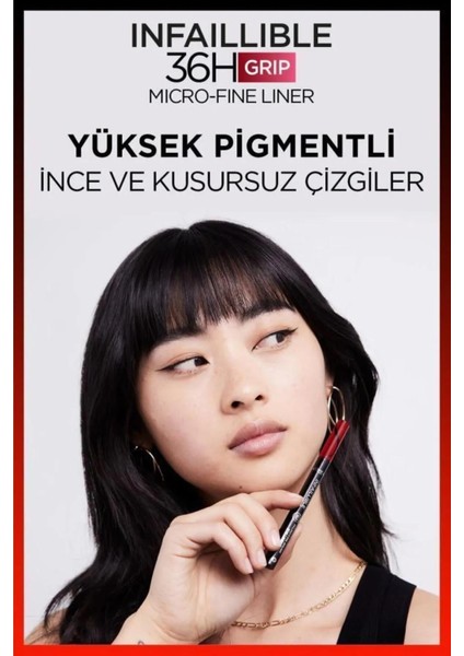 Infaillible - Siyah Eyeliner 01 - Obsidian x 3 Adet ve Rosie