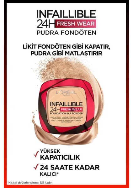 3 Adet Infaillible 24H Pudra Fondöten 040 Cashmere ve Rosıe