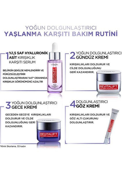 3 Adet Revitalift Filler Gece Kremi 50 ml ve Rosie