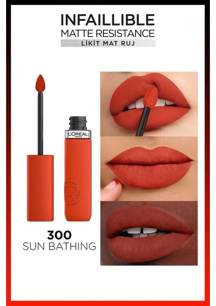 3 Adet Infaillible Matte Likit Mat Ruj - 300 Sun Bathing ve Rosıe modelleri