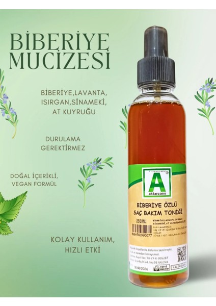 Biberiye Suyu Saç Güçlendirici Tonik Saç Bakım Toniği Özel Karışım Avantajlı Boy 150ML