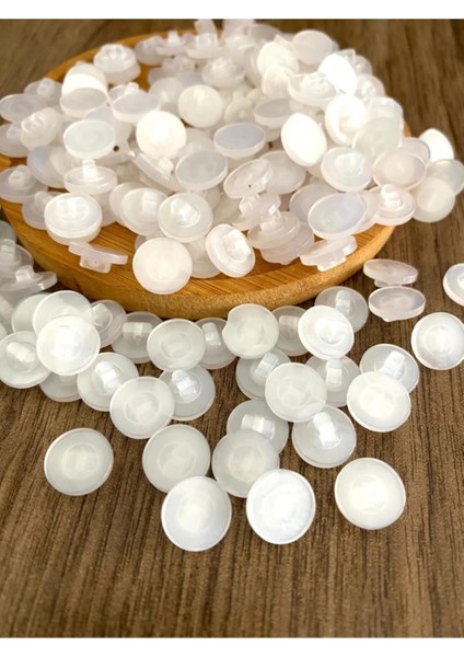 11,5 mm Ayaklı Polyester Beyaz Sedef Düğme(20 Adet)