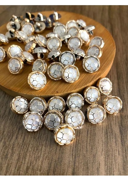 11,5 mm Ayaklı Gold Petek Metalize Taşlı Düğme(15 Adet)
