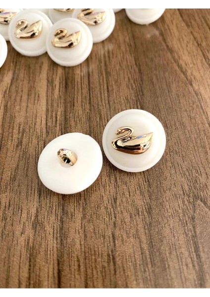 21,5 mm Ayaklı Beyaz Gold Metalize Kuğu DÜĞME(8ADET) fiyatları