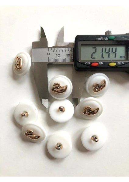 21,5 mm Ayaklı Beyaz Gold Metalize Kuğu DÜĞME(8ADET) modelleri