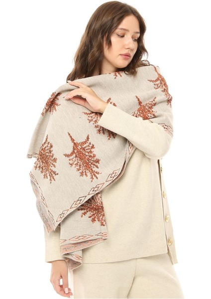 Kadın Çınar Desenli Kalın Omuz Şalı fiyatları