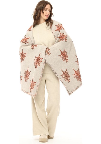 Kadın Çınar Desenli Kalın Omuz Şalı fırsatları