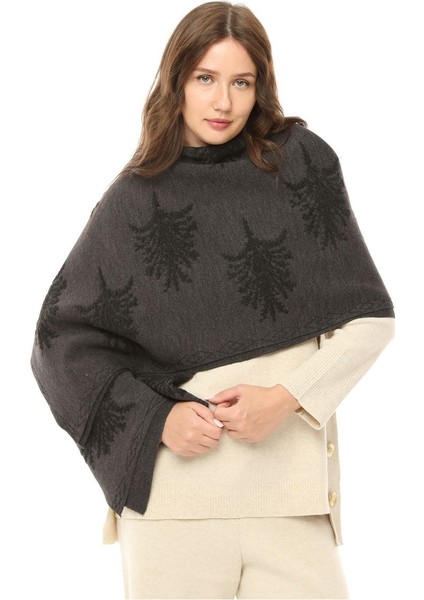 Kadın Çınar Desenli Kalın Omuz Şalı