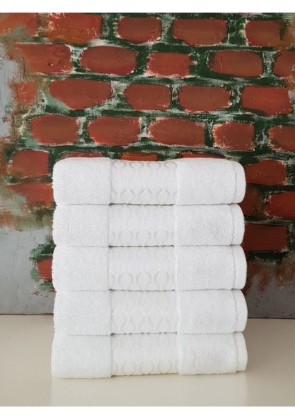 Elissa 5'li Pamuk Havlu Seti Beyaz Renk Yumuşak ve Nazik Dokunuş