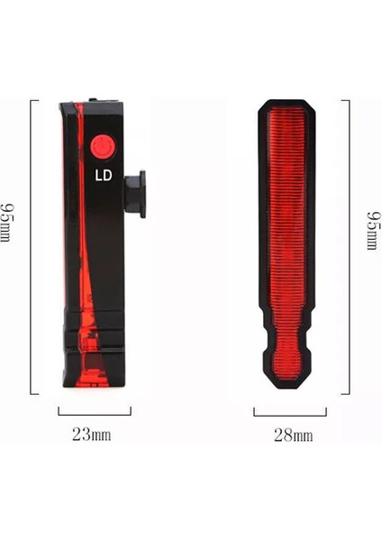 50 Lümen Lazerli Bisiklet Arka Stop Lambası