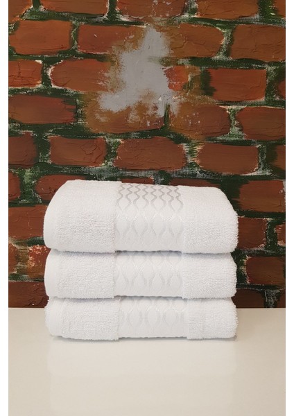 Elissa 3'lü Havlu - Beyaz