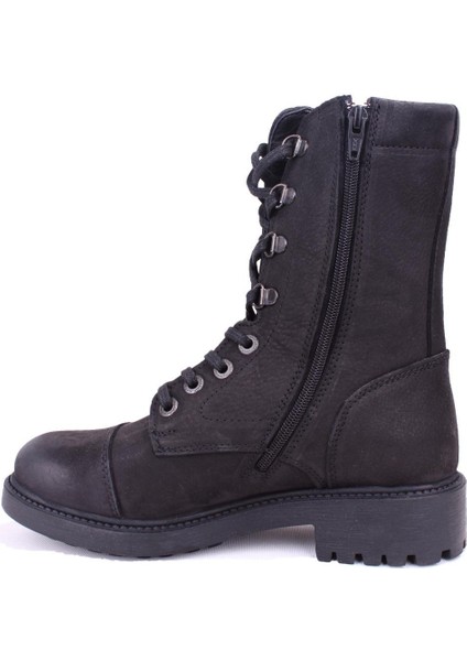10218354 Siyah Ortopedik Günlük Düz Topuk Kadın Deri Bot modelleri