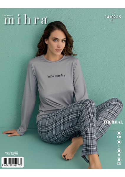 Kadın Bisiklet Yaka Termal Pijama Takımı 14102/15 - 1 Adet