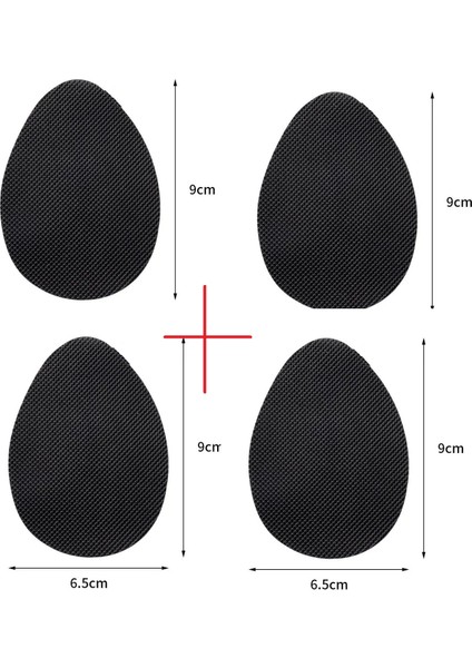2 Çift Topuklu Ayakkabıaltı Kayma, Düşme Önleyici Kaydırmaz Ped, Siyah, Çok Ince Lastik Pençe