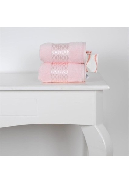 Elissa 2'li Pamuklu El Yüz Havlusu - Pudra