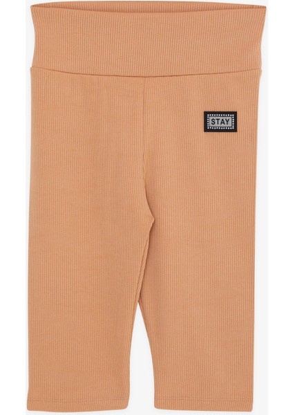 Kız Çocuk Kapri Tayt Armalı Taşlı 9-14 Yaş, Açık Kahverengi modelleri