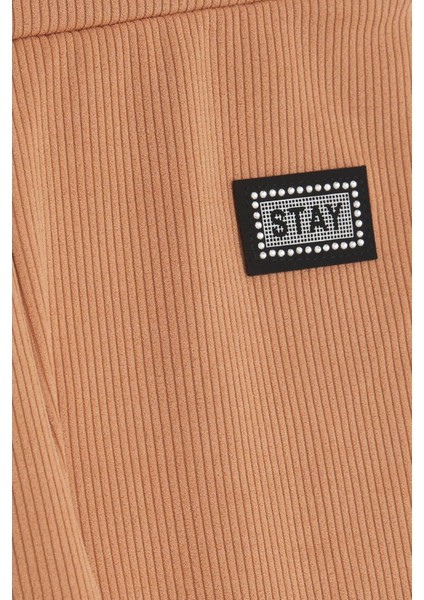 Kız Çocuk Kapri Tayt Armalı Taşlı 9-14 Yaş, Açık Kahverengi indirimleri