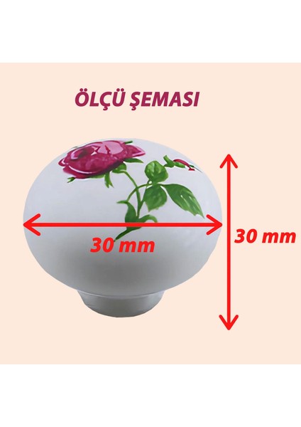 15 Adet Pembe Gül Desenli Beyaz Polimer Düğme Kulp Mantar Mobilya Mutfak Dolabı Çekmece Kulbu Kulpları fiyatları