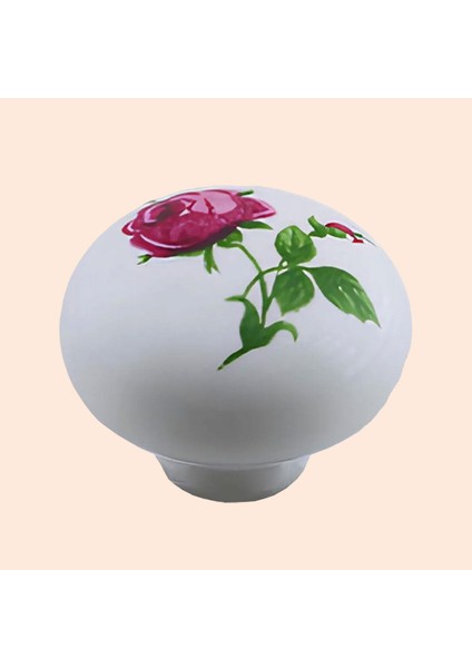 15 Adet Pembe Gül Desenli Beyaz Polimer Düğme Kulp Mantar Mobilya Mutfak Dolabı Çekmece Kulbu Kulpları indirimleri