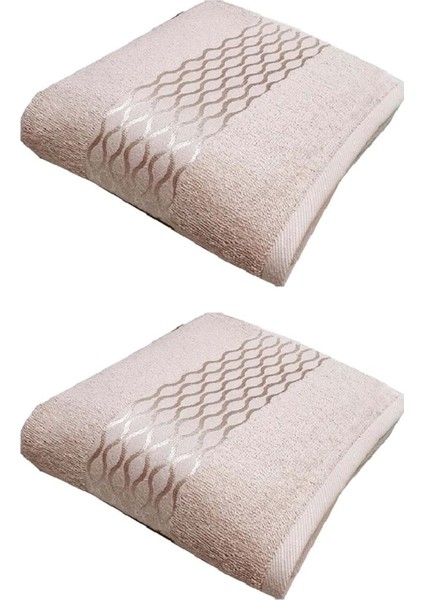 2 Adet Pamuklu El-Yüz Havlusu (50X80)-ELISSA Bej