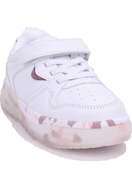 Monaco 346F24K304 Beyaz Pudra Ortopedik Günlük Kız Çocuk Spor Ayakkabı