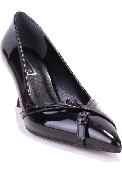 DZA07-725417 Siyah Rugan Stiletto Topuklu Kadın Ayakkabı