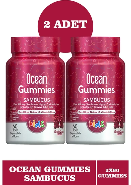 Gummies Sambucus 60 Adet Çiğnenebilir Jel Form x 2 Adet