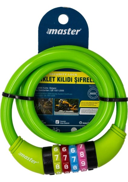 500950 Şifreli Bisiklet Kilidi 12MM x 80CM
