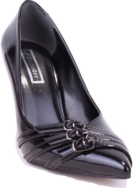 DZA07-388496 Siyah Rugan Abiye Topuklu Kadın Ayakkabı