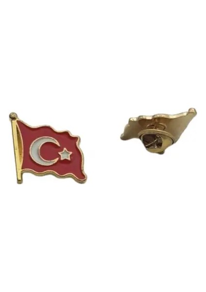 Sarı Dalgalı Mineli Bayrak Yaka Rozeti (30'adet)
