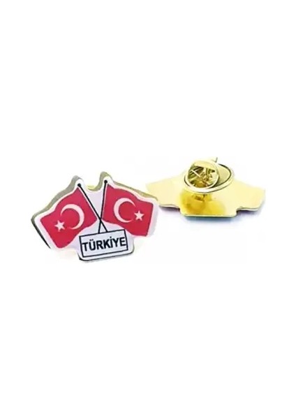 Türk Bayrağı Ikili Yaka Rozet (30'adet)
