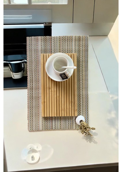 Bambu Dalgalı Sunum Tabağı Dekoratif Sunum Tahtası Gökkuşağı Sunum Tahtası
